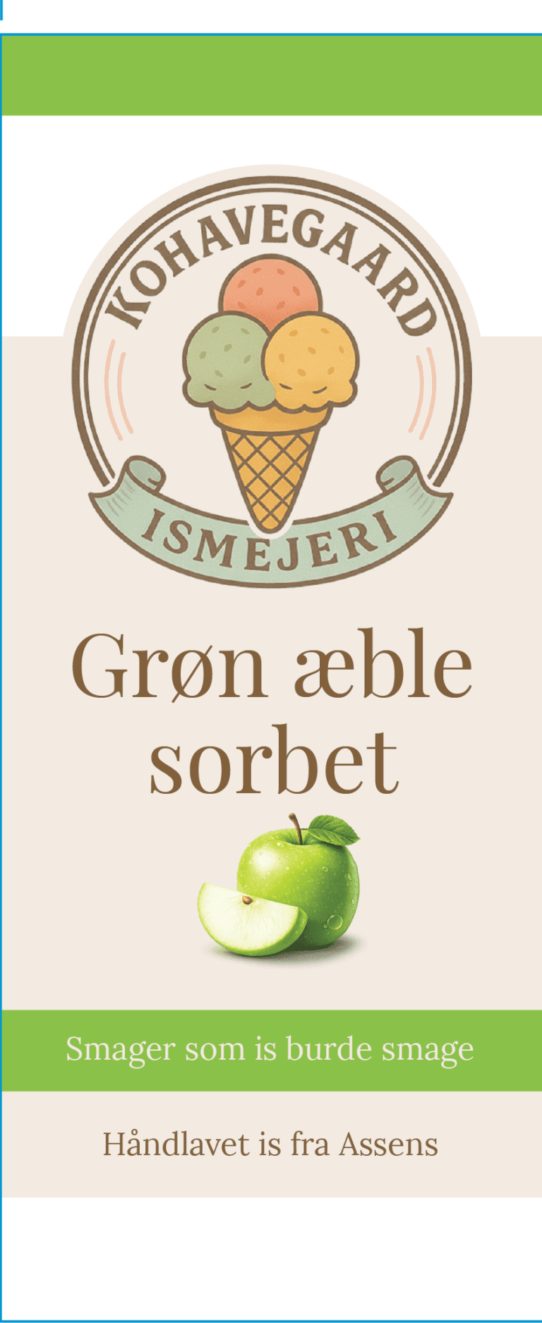 Grøn æble brus · etiketmotiv