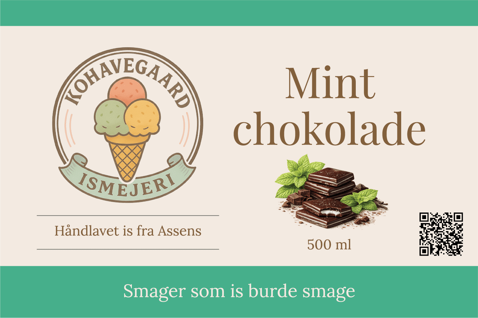 ½ liter hjemmelavet is – mint chokolade